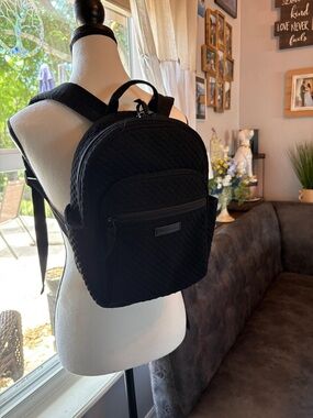 Vera Bradley Quilted Black Mini Backpack